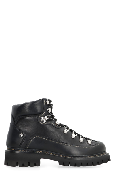 DSQUARED2 CANADIAN LACE-UP LEATHER ANKLE BOOTS