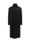 Tom Ford Wool Blend Melton Coat In Black