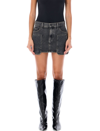 Helmut Lang Black Carpenter Denim Miniskirt In Washed Charcoal