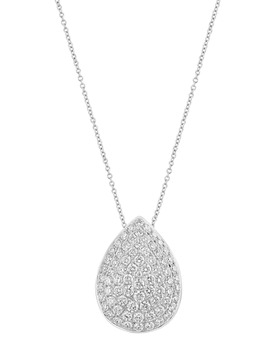 Effy Collection Effy Diamond Pave Teardrop 18" Pendant Necklace (2-7/8 Ct. T.w.) In 14k White Gold