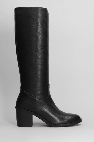 Julie Dee High Heels Boots In Black Leather