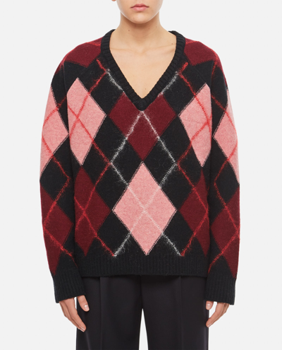 Molly Goddard Joanne V-neck Mohair Sweater In Multicolor