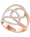EFFY COLLECTION EFFY DIAMOND OPENWORK SWIRL RING (5/8 CT. T.W.) IN 14K TRICOLOR GOLD