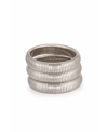 Ettika Golden Hour Stretch Bracelets In 18k Gold Plated Or Rhodium Plated, Set Of 3 In Rhodium