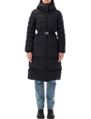 Burberry Burniston Belted Horizontal Puffer Jacket In Black