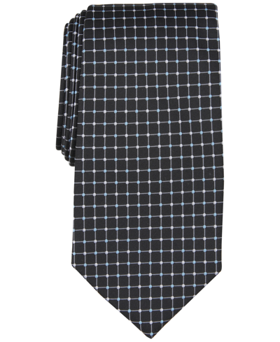 Club Room Men's White Grid Tie, Created For Macy's In Black