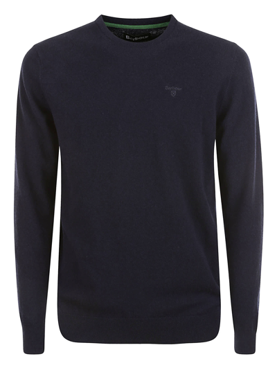 Barbour Logo Embroidered Crewneck Sweater In Navy