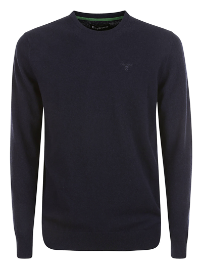 Barbour Logo-embroidered Wool Sweater In Blue