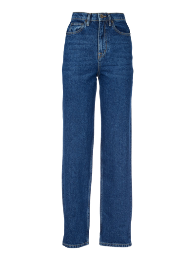 Rotate Birger Christensen Logo-embellished Straight Leg Jeans In Blue