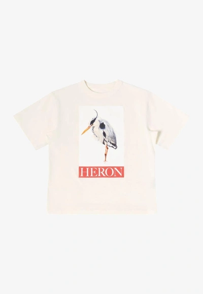 Heron Preston Bird-motif Logo-print T-shirt In Neutrals