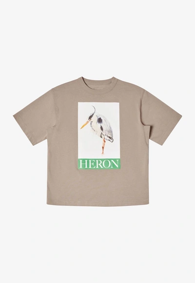 Heron Preston Heron Bird Cotton T-shirt In Gray