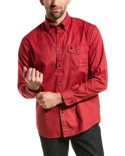 Brooks Brothers Brushed Twill Regular Fit Shirt In Red