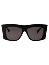 Bottega Veneta Women's Green Acetate Sunglasses In 001 Black Black Grey