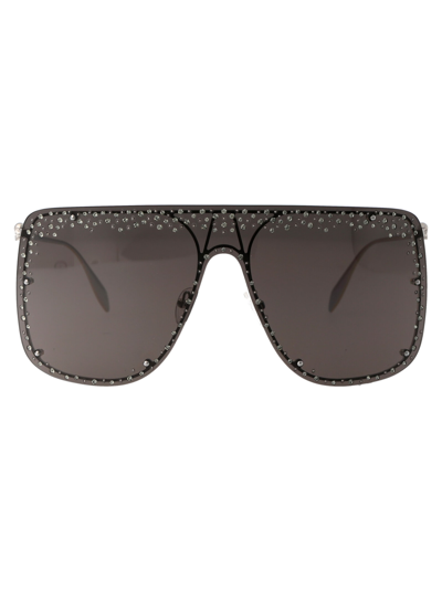 Alexander Mcqueen Am0313s Metal Sunglasses In Silver