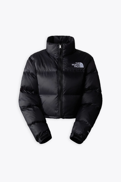 The North Face Nuptse Cropped Down Jacket In Black