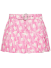 ALESSANDRA RICH ALESSANDRA RICH HEART PRINTED BELTED MINI SKIRT