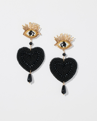 Chico's Beaded Heart Drop Earrings |  In Gold