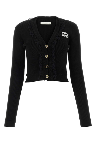 ALESSANDRA RICH ALESSANDRA RICH LOGO DETAILED BUTTONED CARDIGAN