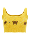 ALESSANDRA RICH ALESSANDRA RICH EMBELLISHED SLEEVELESS KNITTED TOP
