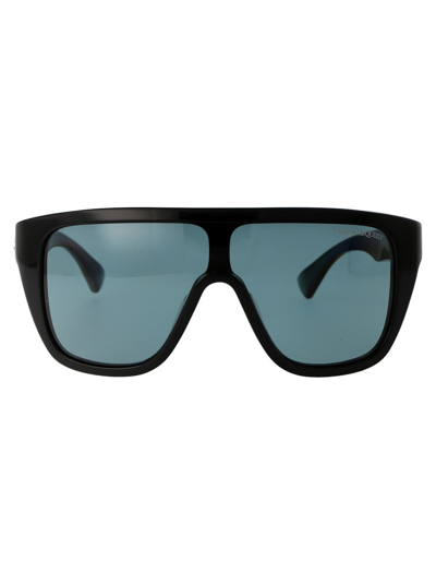 Alexander Mcqueen Am0430s Sunglasses In 004 Black Black Green