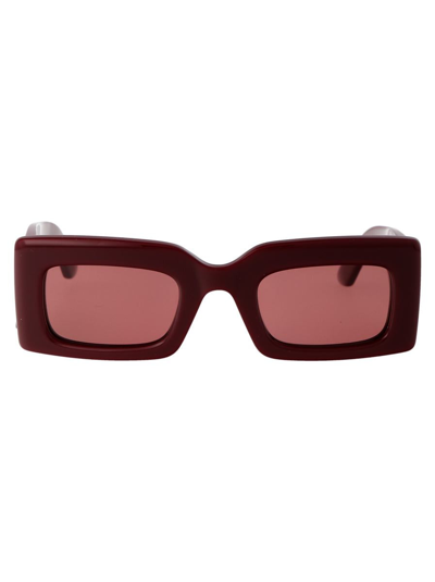 Alexander Mcqueen Am0433s Sunglasses In 003 Burgundy Burgundy Red