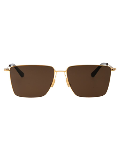 Bottega Veneta Bv1267s Sunglasses In 002 Gold Gold Brown