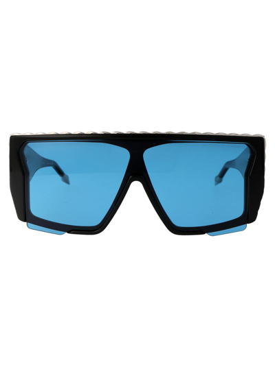 Dita Sunglasses In 01 Black - Silver W/ Cobalt Blue