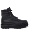 MONCLER MONCLER PEKA BLACK LEATHER LACE-UP BOOTS