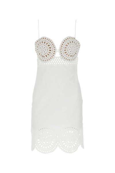 Stella Mccartney Cut Out-detail Mini Dress In Cream