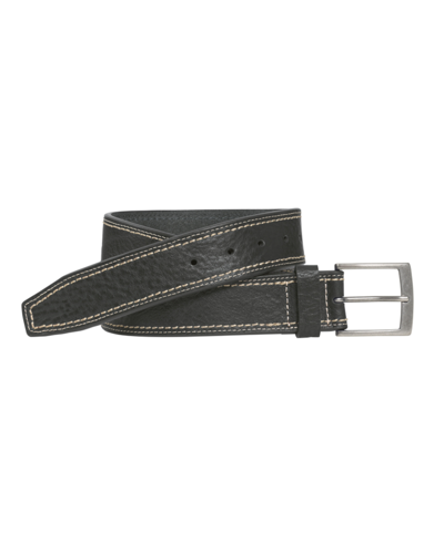 Johnston & Murphy Men's Double Contrast Stitched Belt In Black