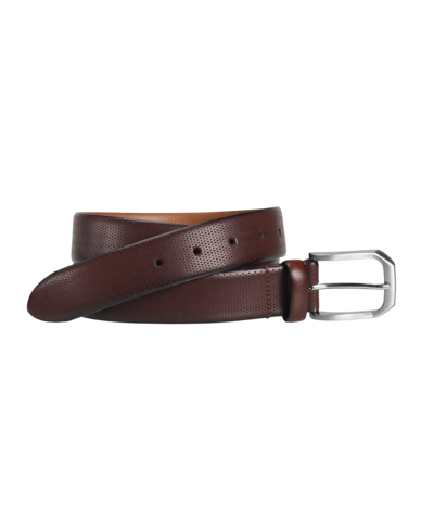 Johnston & Murphy Men's Micro Perf Belt In Burgundy