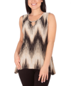 Ny Collection Petite Sleeveless Pointed Hem Top In Khaki Ligia