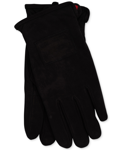 Polo Ralph Lauren Men's Nubuck Patch Gloves In Black