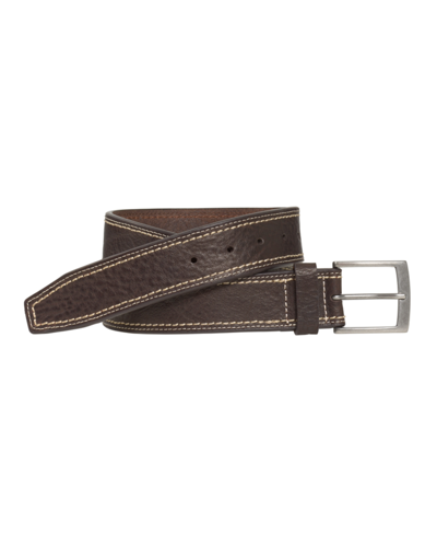 Johnston & Murphy Men's Double Contrast Stitched Belt In Brown