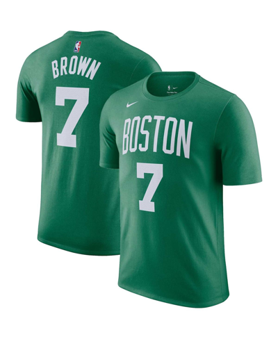 NIKE MEN'S NIKE JAYLEN BROWN KELLY GREEN BOSTON CELTICS ICON 2022/23 NAME AND NUMBER PERFORMANCE T-SHIRT