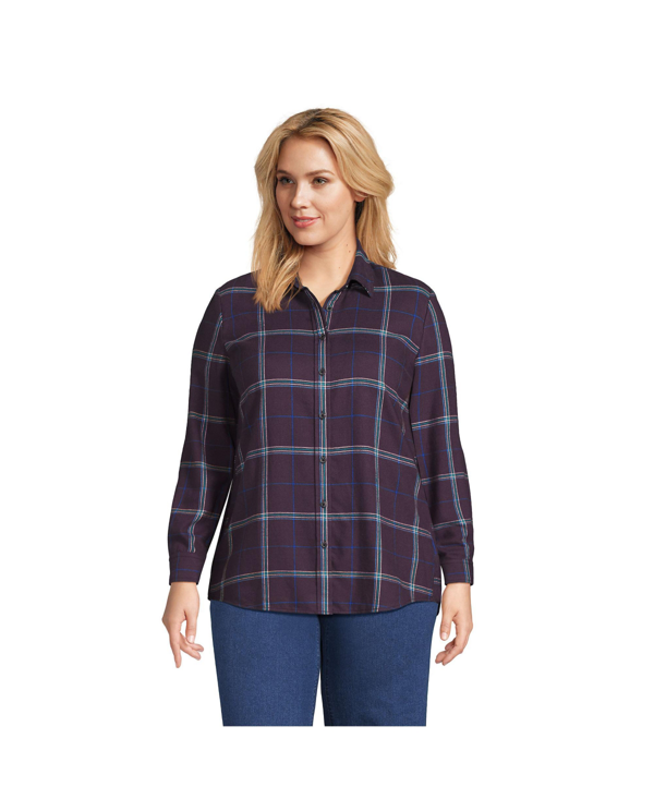 women's flannel boyfriend fit long sleeve shirt