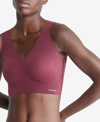 Calvin Klein Invisibles Comfort V-neck Comfort Bralette Qf4708 In Deep Mauve