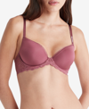 Calvin Klein Seductive Comfort Lace Demi Bra Qf1444 In Crushed Berry