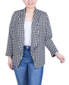 NY COLLECTION PETITE LONG SLEEVE PONTE JACKET