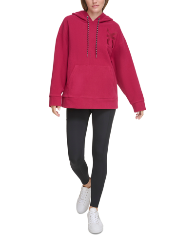 Calvin Klein Performance Women's Embroidered Fleece Hoodie In Chianti