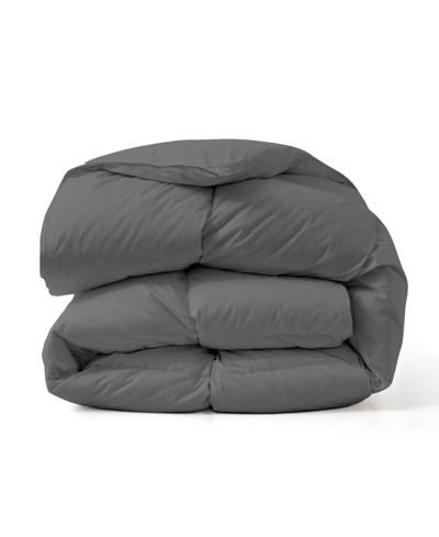 Unikome Cotton Fabric Baffled Box All Season Goose Down Duvet, Queen In Black