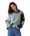 Crescent Women's Chrissy Multi Color Block Sweater In Blue