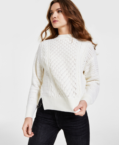 Guess Women's Edwige Long-sleeve Mock-neck Sweater In Cream White