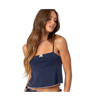 Edikted Alice Peplum Camisole In Navy