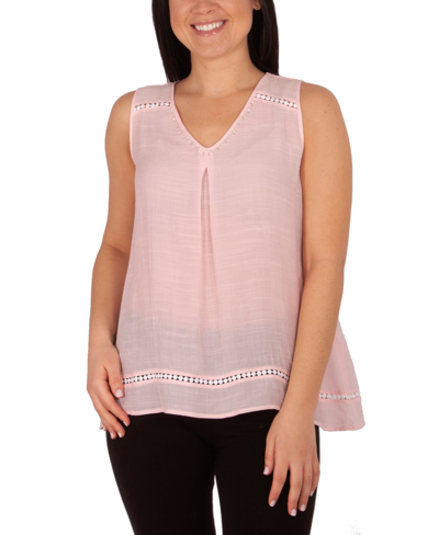 Ny Collection Petite Sleeveless Swing Blouse In Orchid Pink
