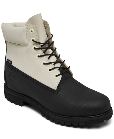 Timberland Men's 6" Classic Treadlight Boots From Finish Line In Jet Black/white