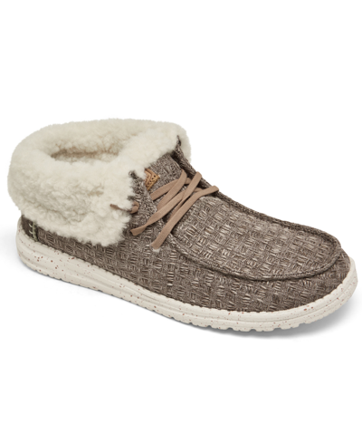Hey Dude Women's Wendy Fold Casual Moccasin Sneakers From Finish Line In Walnut