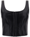 GUESS WOMEN'S NIA FAUX-LEATHER SLEEVELESS CORSET TOP