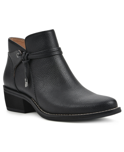 White Mountain Women's Althorn Zipper Ankle Booties In Black Smooth