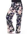 White Mark Printed Plus Size Palazzo Pants In Pink